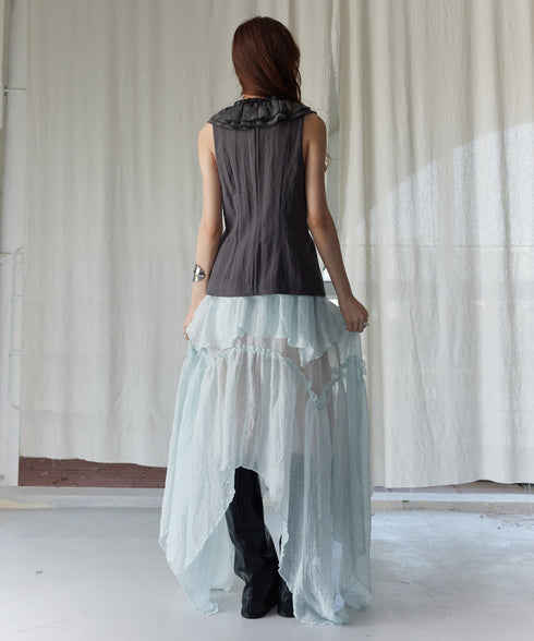 Frill Collar Vest & Sheer Flare Skirt Series